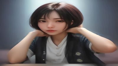 搜索数据可视化图表，深紫背景，霓虹色热度条展示性爱视频相关搜索词的印象量分布